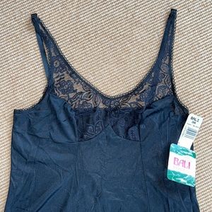 NWT Vintage Full Black Slip by BALI Intimates 38
